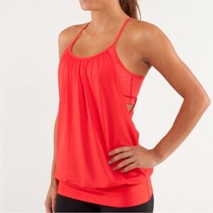 LULULEMON No Limits Tank/Sports Bra Combo LOVE RED/Slope Stripe/Fiery Red SIZE 4